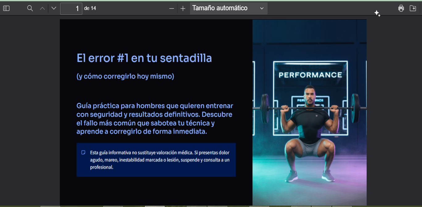 Portada de la guía: El error #1 en tu sentadilla